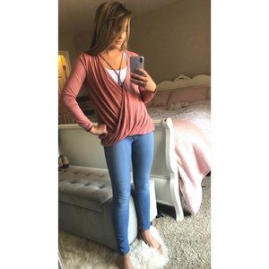 Cross front lush blouse